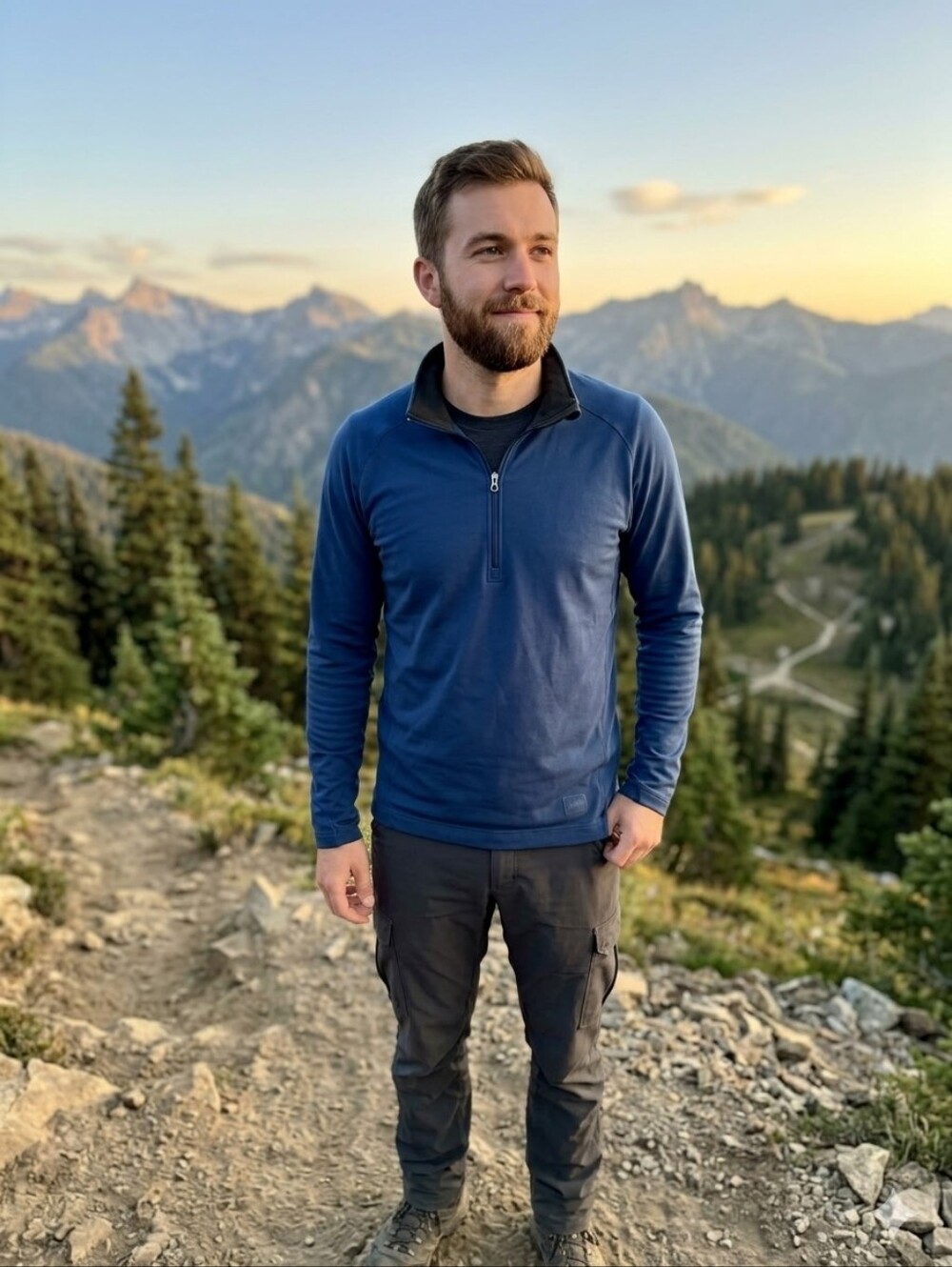 REI Navy Blue Half-Zip Pullover